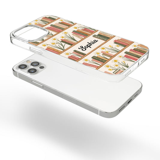 Custom Name With Birth Flowers Book Lovers Book Club Gifts - Personalized Phone Case